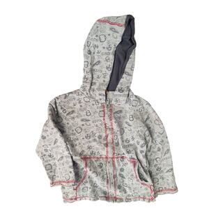 Monster Republic Full Zip Hoodie Toddler Boys Jacket Gray Space Theme 4T